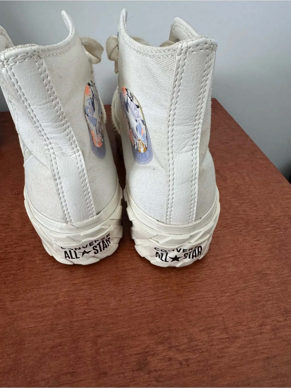 Converse Cream Platform High-Top Sneakers